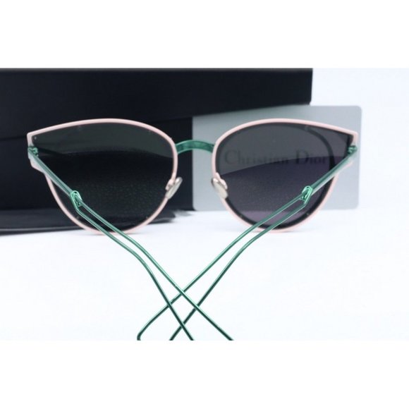 Christian Dior Sculpt HS 3 Cat Eye Green Sunglasses Green Mirrored Lenses 63mm - Picture 7 of 7